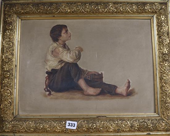 Italian School Study of a street urchin 30 x 42cm